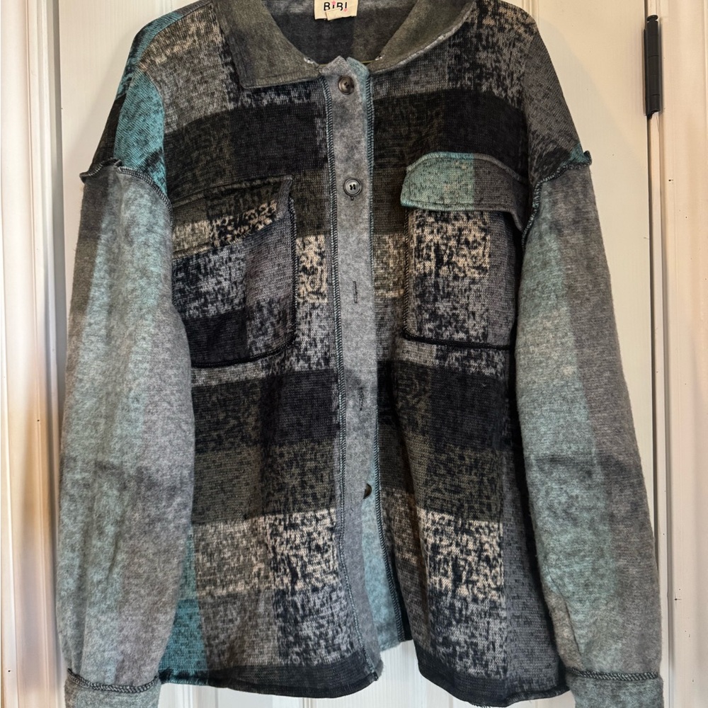 BiBi plaid button up jacket